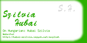 szilvia hubai business card